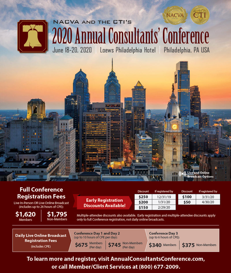 NACVA 2020 Annual Consultants Conference - Philadelphia, PA